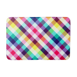 Funky Rainbow Kariert Pattern Medium Bath Mat Badematte