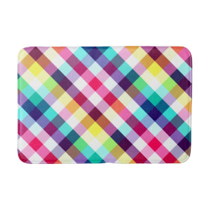 Funky Rainbow Kariert Pattern Medium Bath Mat Badematte