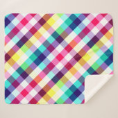 Funky Rainbow Kariert Pattern Medium Sherpa Blanke Sherpadecke (Vorderseite (Horizontal))
