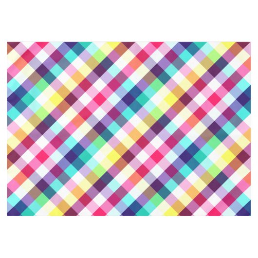 Funky Rainbow Kariert Pattern Medium Tableclout Tischdecke (Vorderseite (Horizontal))