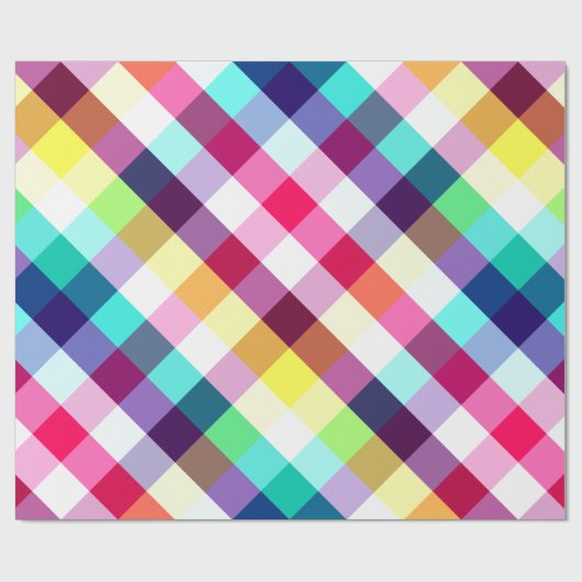 Funky Rainbow Karierte Mustertrennpapier Geschenkpapier (Flach)