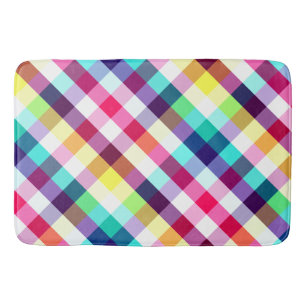 Funky Rainbow Kariertes Muster Große Badematte