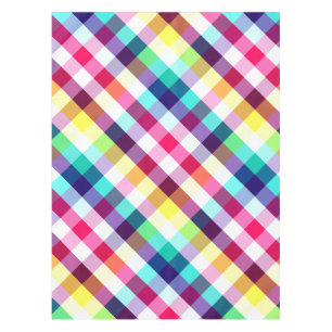 Funky Rainbow Kariertes Muster Kleine Tablette Tischdecke