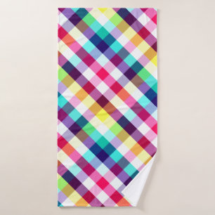 Funky Rainbow Kariertes Patternhandtuch Badehandtuch