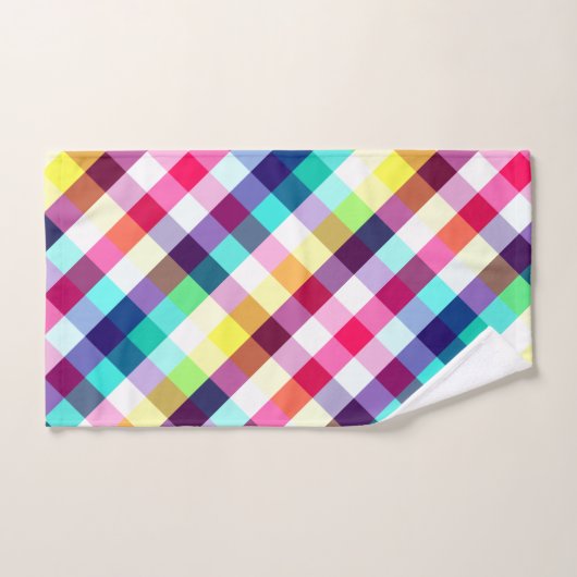 Funky Rainbow Kariertes Patternhandtuch Handtuch (Handtuch)