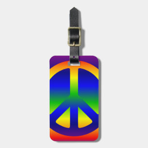 Funky Rainbow Peace Symbol Gepäckanhänger