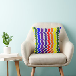 Funky Rainbow Throw Kissen - Grauer Hintergrund