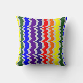 Funky Rainbow Throw Kissen - Grauer Hintergrund