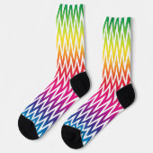 Funky Rainbow Zickzack Pattern farbenfroh Socken (Linkes Detail)