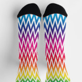 Funky Rainbow Zickzack Pattern farbenfroh Socken (Oben)