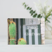 Funky Real Softie Green Cactus Flat Card (Stehend Vorderseite)