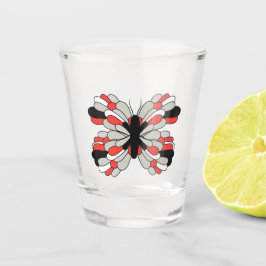 Funky Red and Black Butterfly Shot Glas