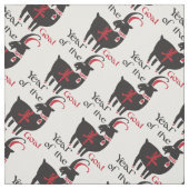 Funky Red and Black Year of the Goat Stoff (Muster)