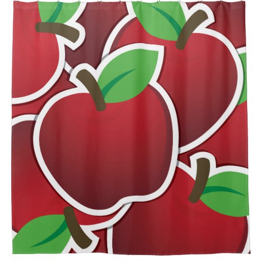 Funky Red Äpfel Duschvorhang (Vorderseite)