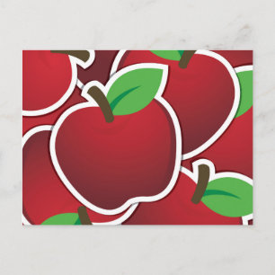 Funky Red Apfel Postkarte