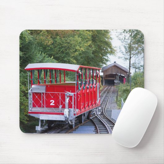 Funky Red Funicular Mousepad (Mit Mouse)