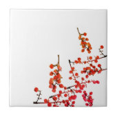 Funky Red Pepper Tree Fruchtmuster Fliese (Vorderseite)