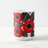 Funky Red Poppies Floral Pattern Mug Kaffeetasse (Mittel)