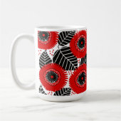 Funky Red Poppies Floral Pattern Mug Kaffeetasse (Links)