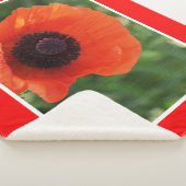 Funky Red Poppy Blume Stilisierte Throw Blanket Sherpadecke (3/4)