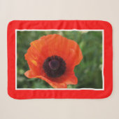 Funky Red Poppy Blume Stilisierte Throw Blanket Sherpadecke (Vorderseite (Horizontal))