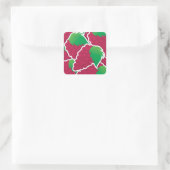 Funky red Trauben Quadratischer Aufkleber (Tasche)