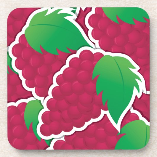 Funky red Trauben Untersetzer (Vorderseite)
