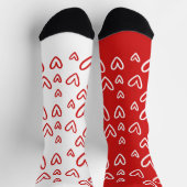 FUNKY RED & WHITE HEARTS VALENTINE'S DAY SOCKEN (Oben)
