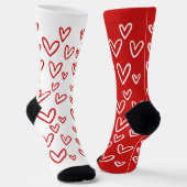 FUNKY RED & WHITE HEARTS VALENTINE'S DAY SOCKEN (Gewinkelt)