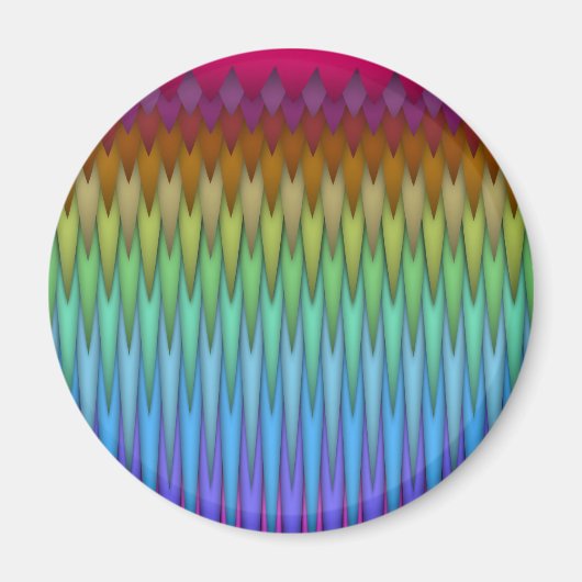 Funky Regenbogen Abstracte Fraktal Kunst Magnet (Vorne)