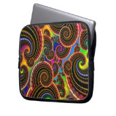 Funky Regenbogen-Strudel-Fraktal-Kunst-Muster Laptopschutzhülle (Vorderseite Links)
