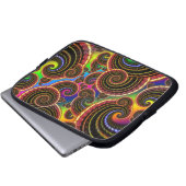Funky Regenbogen-Strudel-Fraktal-Kunst-Muster Laptopschutzhülle (Vorne Knopf)