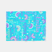 Funky Regenbogenstars Aqua Girls nennen sich farbe Fleecedecke (Vorderseite (Horizontal))