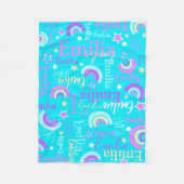 Funky Regenbogenstars Aqua Girls nennen sich farbe Fleecedecke (Vorderseite)