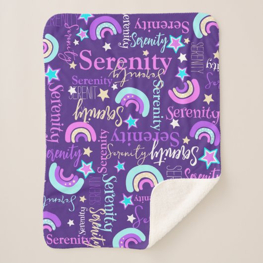 Funky Regenbogenstars lila Mädchen nennen sich far Sherpadecke (Vorderseite)