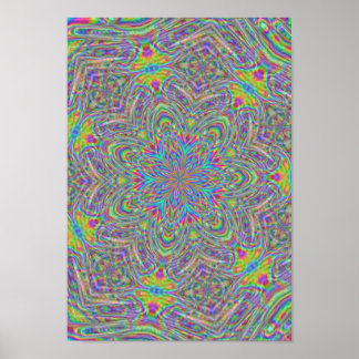 Funky Retro 60er Style Kaleidoscope Poster