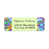 Funky Retro Abstrakte, farbenfrohe Wellenmuster (Vorne)