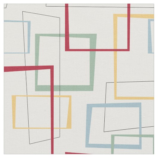 Funky Retro Abstrakte Plätze Mitte des Jahrhundert Stoff (Nahaufnahme)