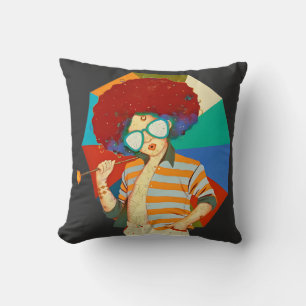 Funky Retro Afro Painting Art T - Shirt Kissen