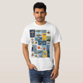 Funky Retro-Alien-Raumschiffe T-Shirt (Vorne ganz)