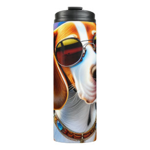 Funky Retro Beagle Thermosbecher