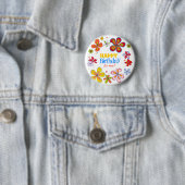 Funky Retro Big Blume Custom Birthday Button Butto (Beispiel)