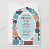 Funky Retro Birthday Einladung Mitte Jahrhundert M (Vorderseite)