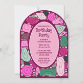 Funky Retro Birthday Einladung Mitte Jahrhundert M (Vorderseite)