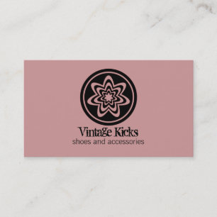 Funky Retro Bloom Business Card, Mauve Visitenkarte