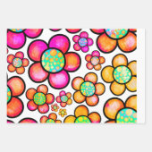 Funky Retro-Blume Geschenkpapier Set (Vorderseite)