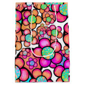 Funky Retro-Blume Mittlere Geschenktüte (Rückseite)