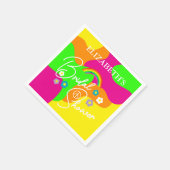 Funky Retro-Brautjunggesellinnenparty Serviette (Ecke)