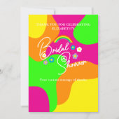 Funky Retro-Brautparty Dankeskarte (Vorderseite)