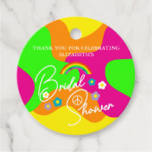 Funky Retro-Brautparty Geschenkanhänger (Vorderseite)